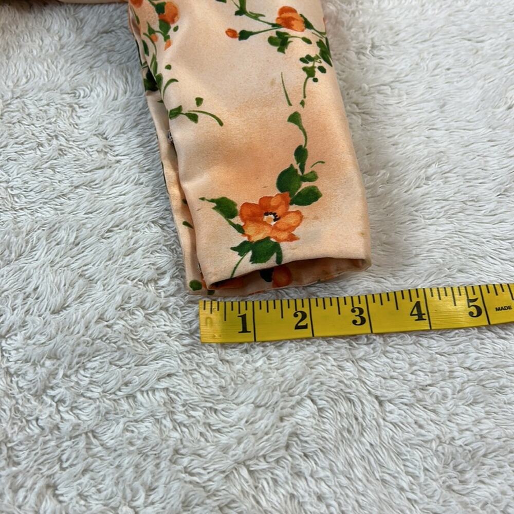 Vintage 70s does Victorian unbranded ruffled orange floral maxi dress, small - Picture 8 of 16